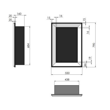 InFire - Встроенный биокамин 79x55 см 3kW черный