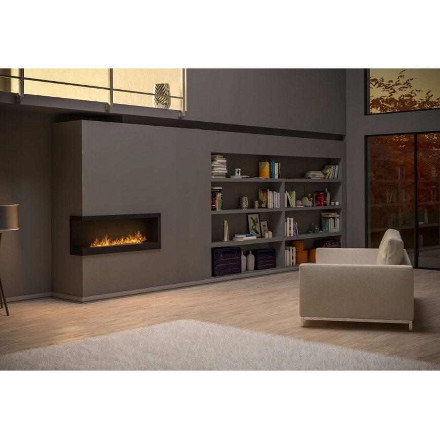 InFire - Кутовий Біокамін 45x120 см 3 кВт чорний