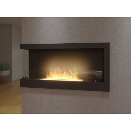 InFire - Кутовий біокамін 45x90 см 3 кВт чорний
