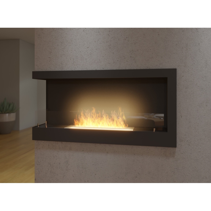 InFire - Кутовий біокамін 45x90 см 3 кВт чорний