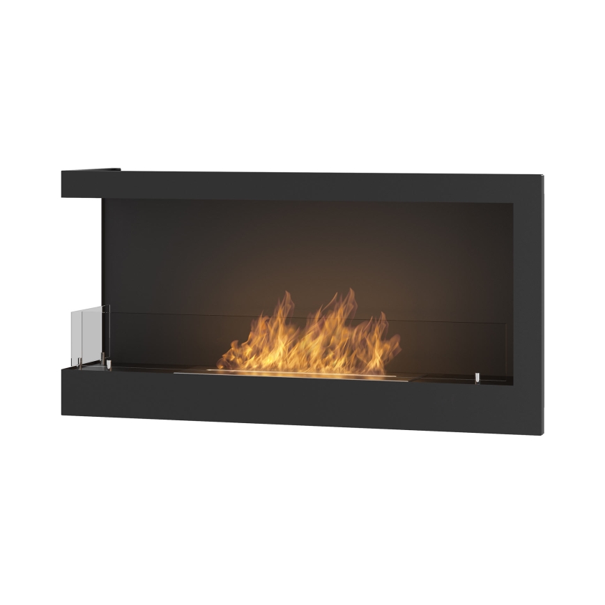 InFire - Кутовий біокамін 45x90 см 3 кВт чорний