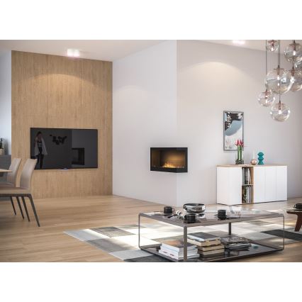 InFire - Кутовий Біокамін 45x90 см 3 кВт чорний