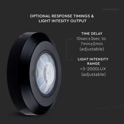 Инфракрасный датчик движения 360° 200W/230V черный