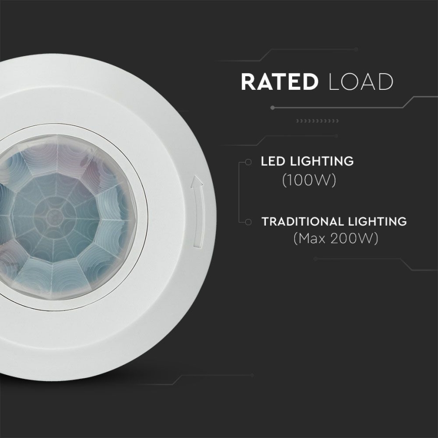 Инфракрасный датчик движения 360° 200W/230V белый