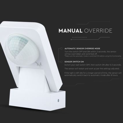 Инфракрасный уличный датчик движения 360° 1000W/230V IP65 белый