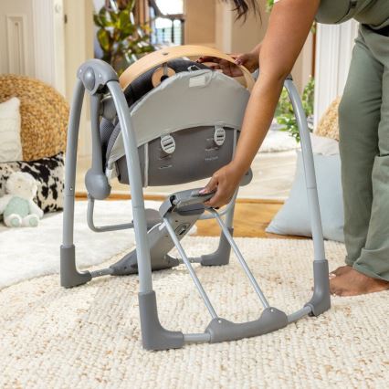 Ingenuity - Детское вибрирующее кресло-качалка с музыкой EVERY SEASON 3xC серый