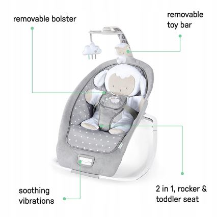 Ingenuity - Детское кресло-качалка с музыкой CUDDLE LAMB 3xLR14
