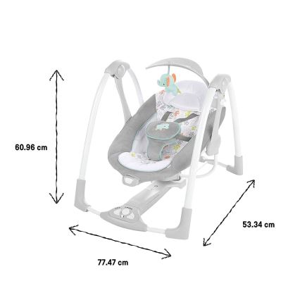 Ingenuity - Дитяче вібруюче крісло-гойдалка з музикою 2в1 WIMBERLY 4xD + 1xC