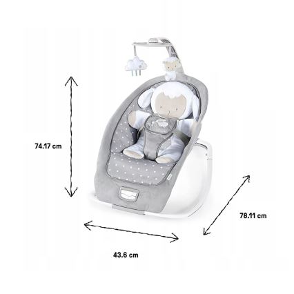 Ingenuity - Дитяче вібруюче крісло-гойдалка з музикою CUDDLE LAMB 3xLR14