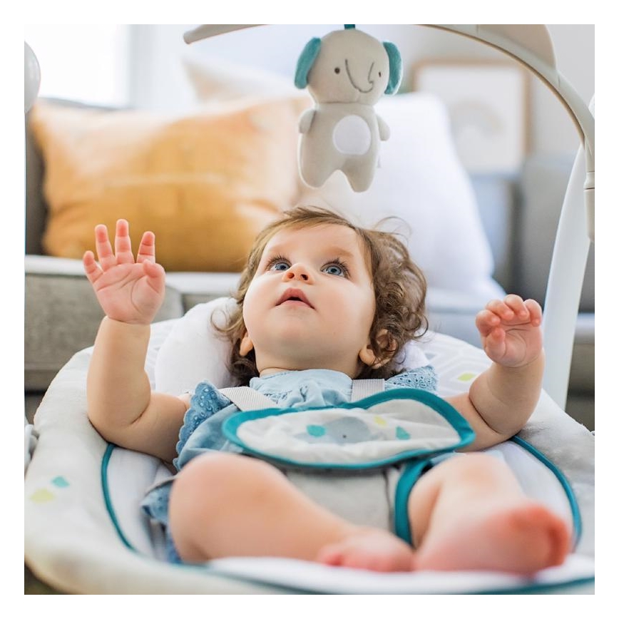 Ingenuity - Дитяча вібруюча гойдалка з мелодією 2в1 NASH 4xLR20