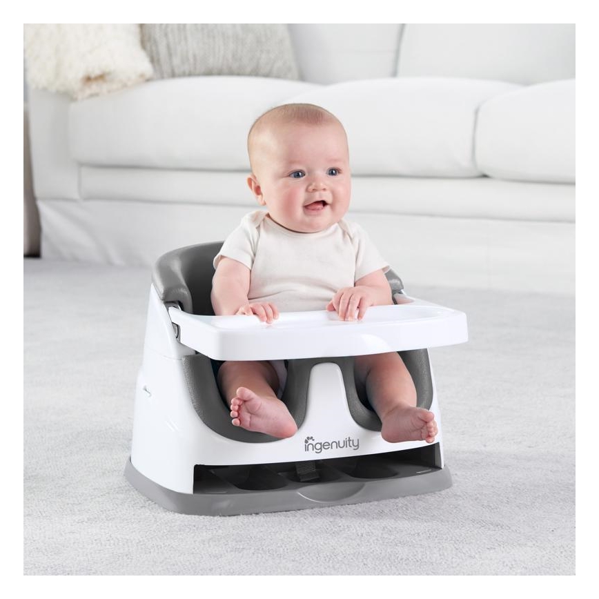 Ingenuity - Стульчик-бустер для кормления 2в1 BABY BASE серый