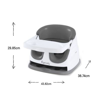 Ingenuity - Стульчик-бустер для кормления 2в1 BABY BASE серый