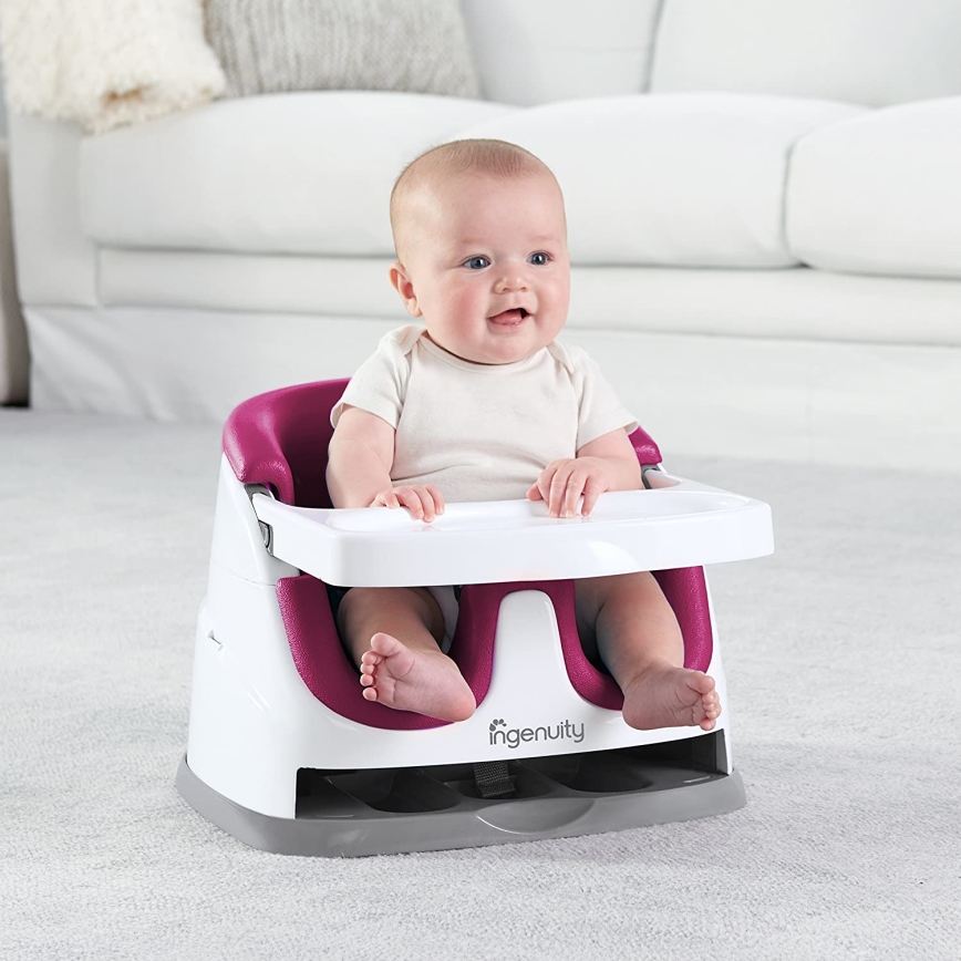 Ingenuity - Стульчик-бустер для кормления 2в1 BABY BASE розовый