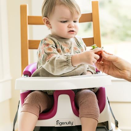 Ingenuity - Стульчик-бустер для кормления 2в1 BABY BASE розовый