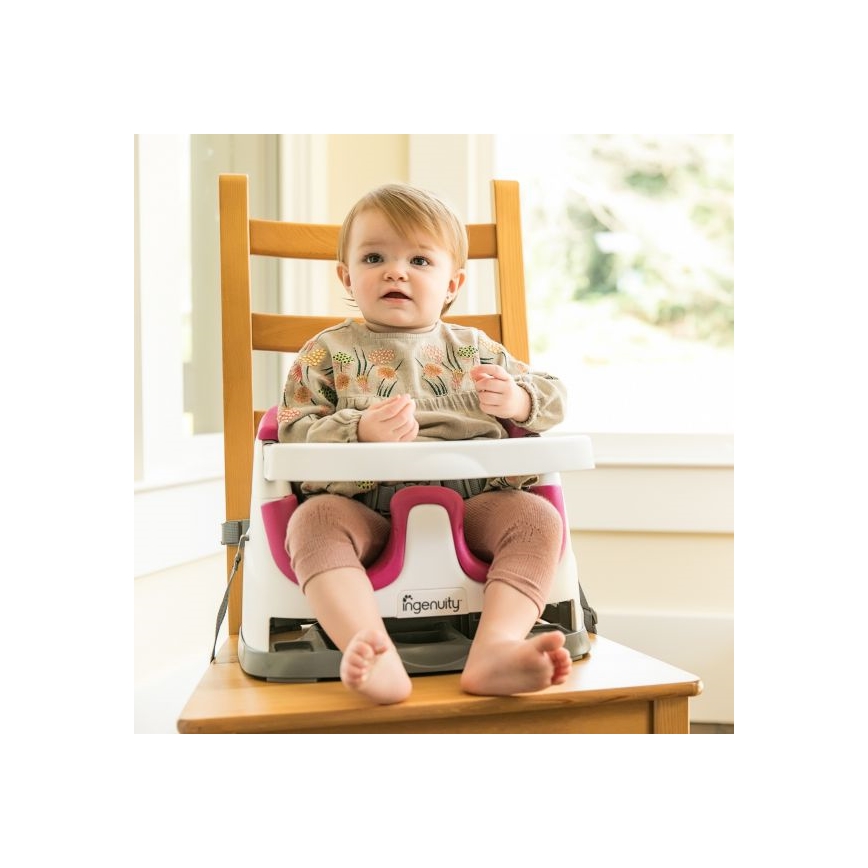 Ingenuity - Стульчик-бустер для кормления 2в1 BABY BASE розовый