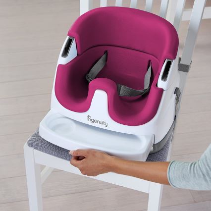 Ingenuity - Стульчик-бустер для кормления 2в1 BABY BASE розовый