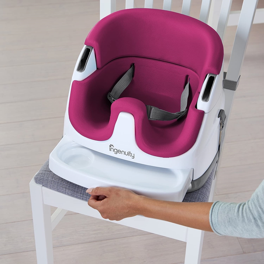 Ingenuity - Стульчик-бустер для кормления 2в1 BABY BASE розовый