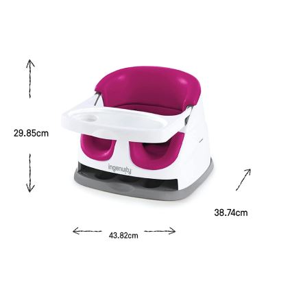 Ingenuity - Стульчик-бустер для кормления 2в1 BABY BASE розовый