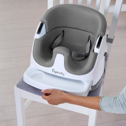 Ingenuity - Стульчик-бустер для кормления 2в1 BABY BASE серый