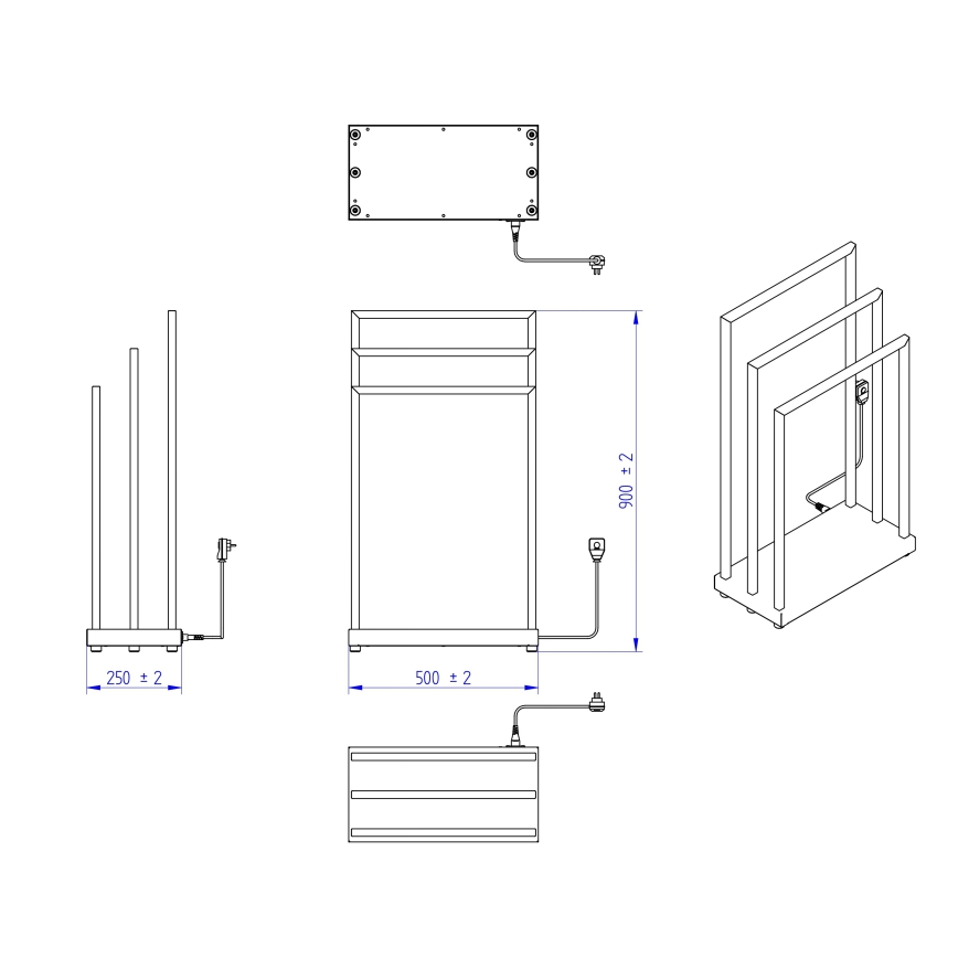 Instal Projekt - Электрическая сушилка MOBE 105 Вт 90x50 см белая