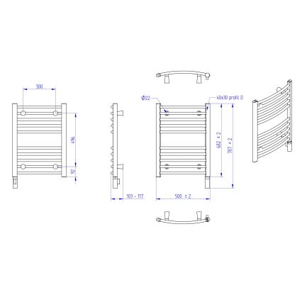 Instal Projekt - Электрический полотенцесушитель для ванной AMBRE 300W 68x50 см белый