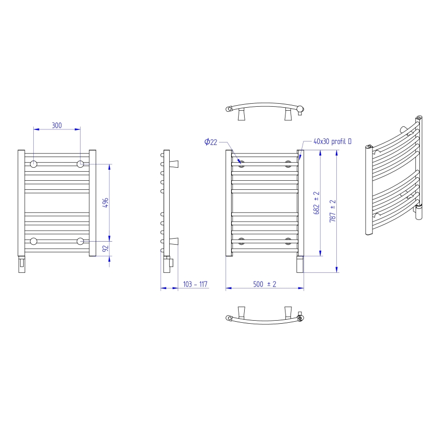 Instal Projekt - Электрический полотенцесушитель для ванной AMBRE 300W 68x50 см белый