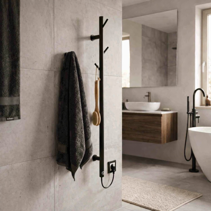Instal Projekt - Электрический полотенцесушитель TUBIES, 32 Вт, 85×9 см, черный