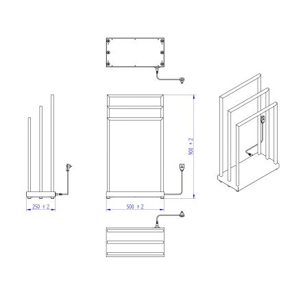 Instal Projekt - Електрична сушарка для білизни MOBE 105W 90x50 cm біла