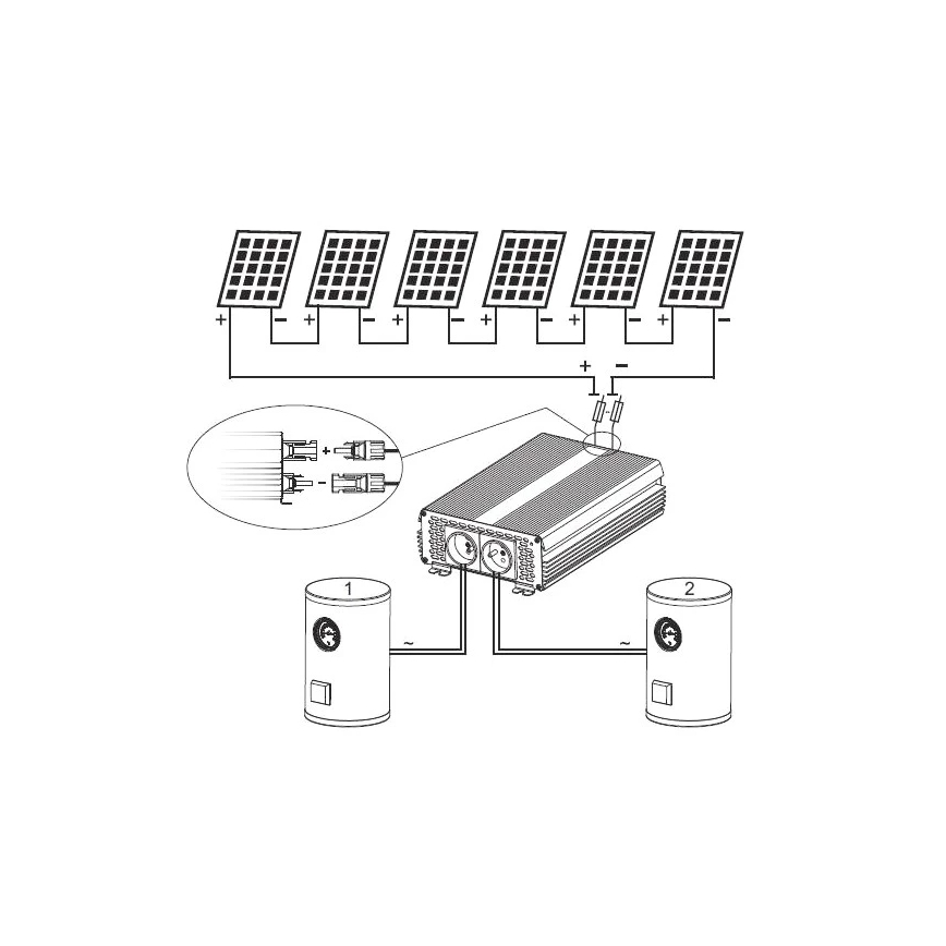 Инвертор для солнечных батарей для нагрева воды ECO Solar Boost MPPT-3000 3kW