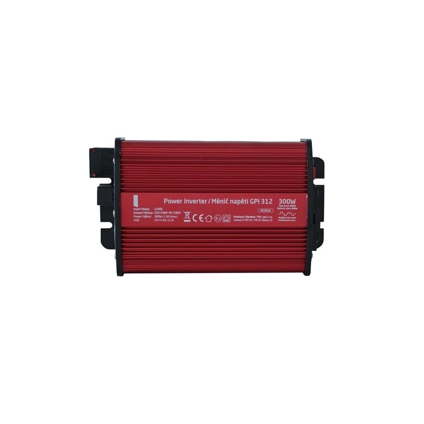 Інвертор (перетворювач напруги) мод. синус 300W/12/230V + USB