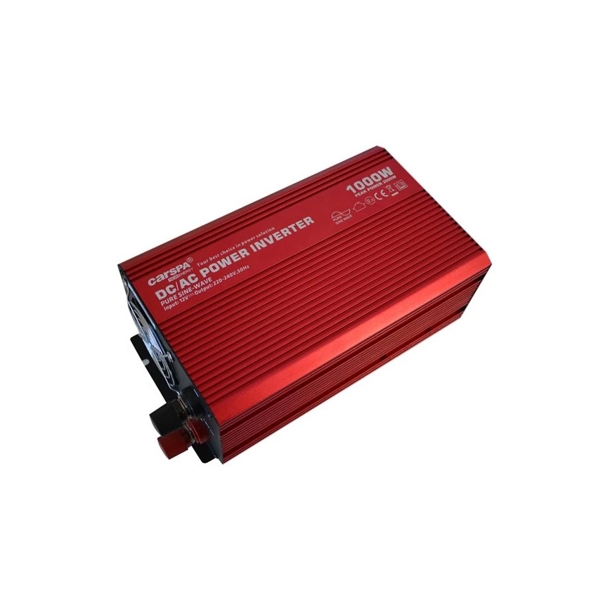 Інвертор (перетворювач напруги) чист. синус CARSPA 1000W/12/230V + USB