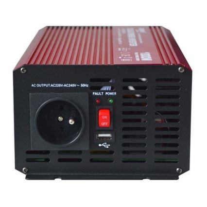 Інвертор (перетворювач напруги) чист. синус CARSPA 1000W/12/230V + USB