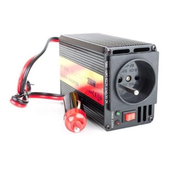 Інвертор (перетворювач напруги) мод. синус 200W/12/230V + USB
