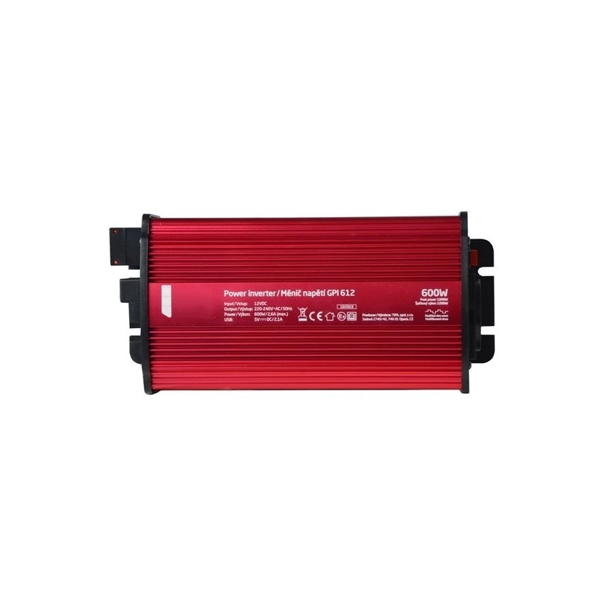 Инвертор (преобразователь напряжения) мод. синус 600W/12/230V + USB