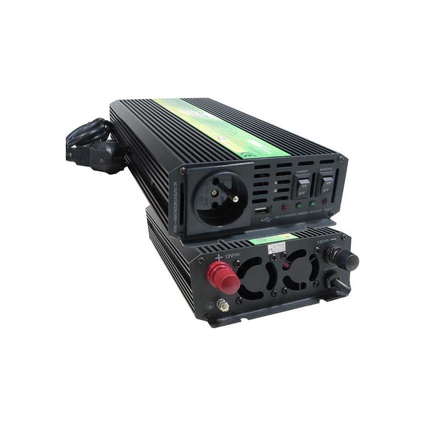 Инвертор (преобразователь напряжения) мод. синус 600W/12V/230V + ИБП