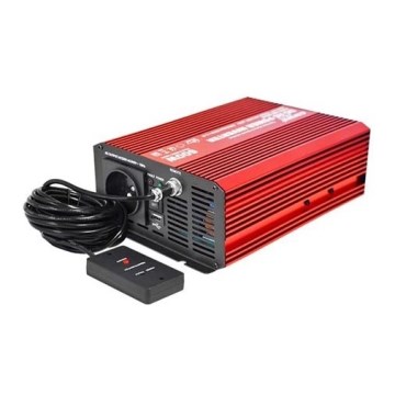 Инвертор (преобразователь напряжения) CARSPA 600W/12/230V + проводное дистанционное управление