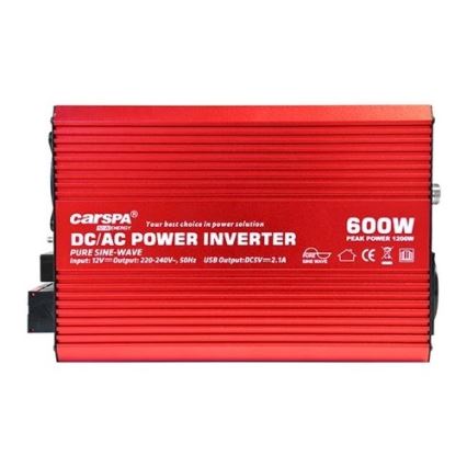 Инвертор (преобразователь напряжения) CARSPA 600W/12/230V + проводное дистанционное управление