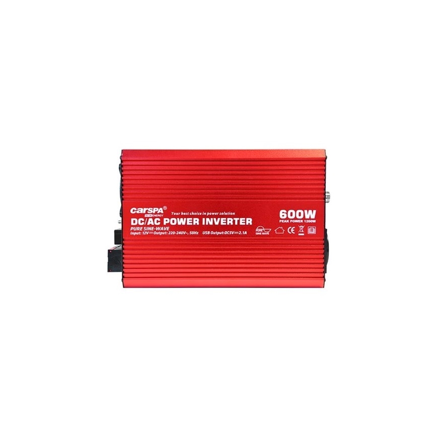 Инвертор (преобразователь напряжения) CARSPA 600W/12/230V + проводное дистанционное управление