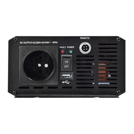 Инвертор (преобразователь напряжения) CARSPA 600W/12/230V + проводное дистанционное управление