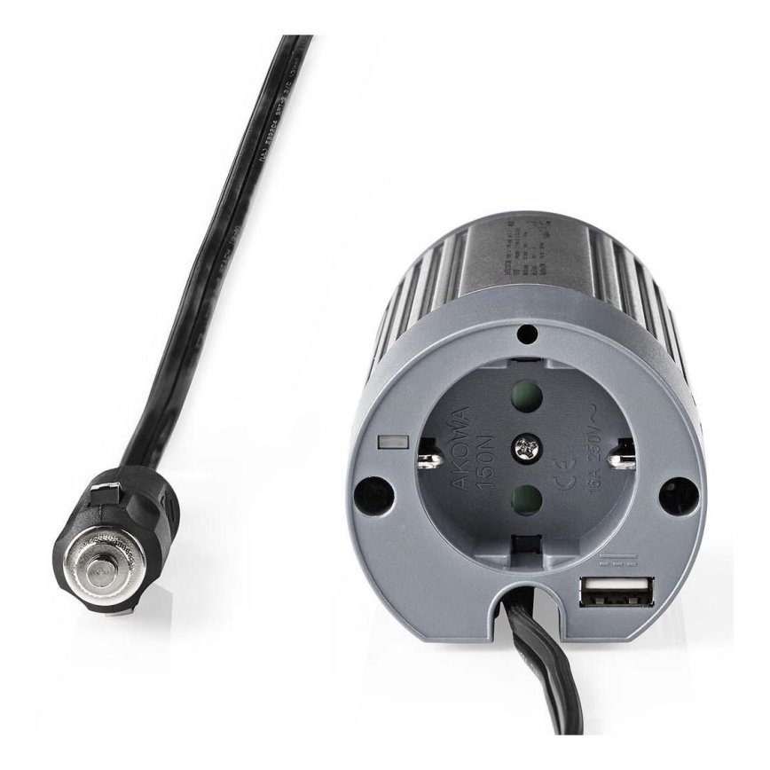 Инвертор (преобразователь напряжения) мод. синус 100W/24/230V + USB