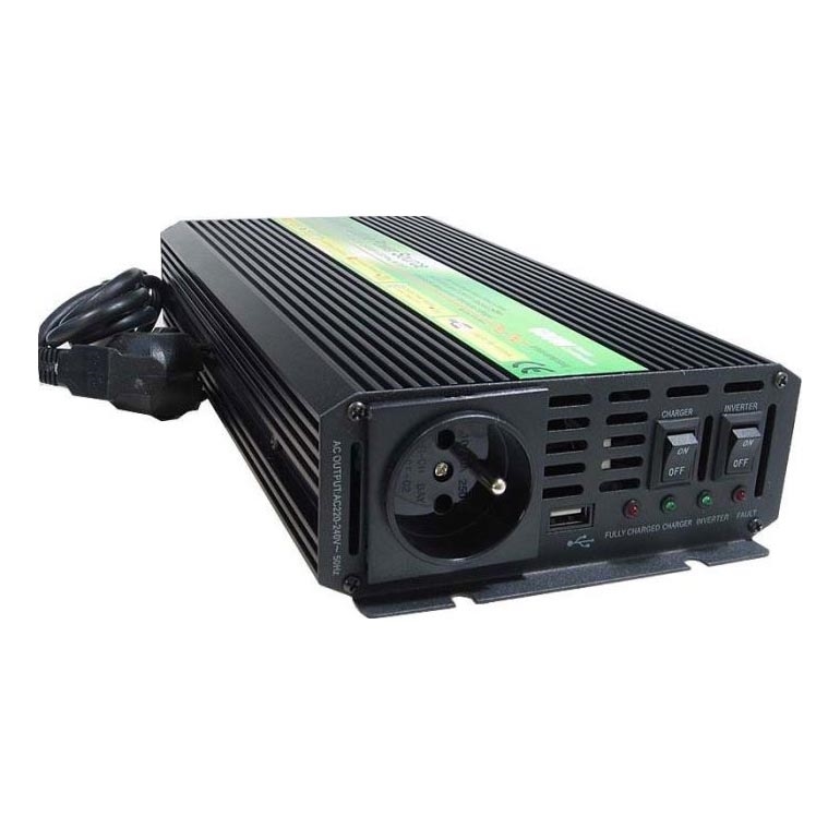 Инвертор (преобразователь напряжения) мод. синус 600W/12V/230V + ИБП