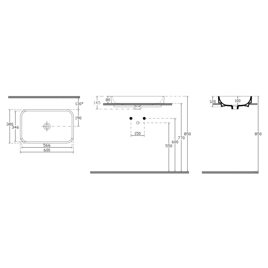 Isvea - Накладной умывальник AQUA 60x38 см керамика/белый