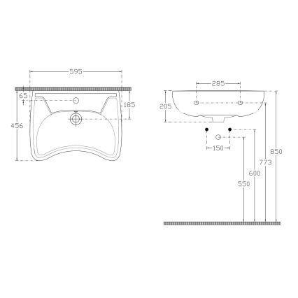 Isvea - Подвесная раковина для людей с ограниченными возможностями 45,6x59,5 см керамика/белая