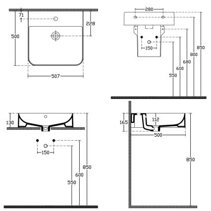 Isvea - Раковина для столешницы/настенная SOTT AQUA 50x50 см, керамическая, белая