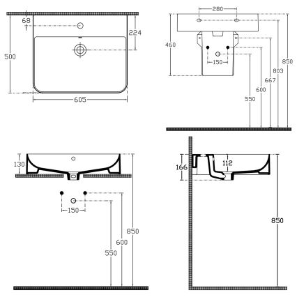 Isvea - Раковина накладная/подвесная SOTT AQUA 60,5x50 см керамика/белая
