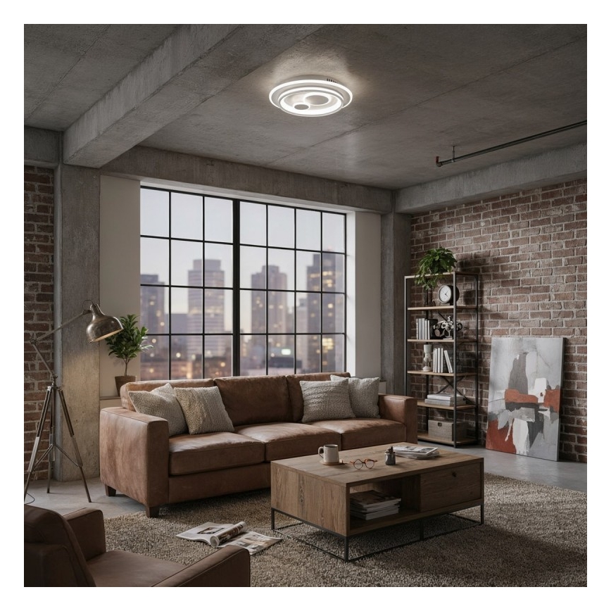 ITALUX - затемнюваний LED стельовий світильник PARCO LED/55 Вт/230 В 3000–6500 К, діаметр 50 см, білий + пульт дистанційного керування
