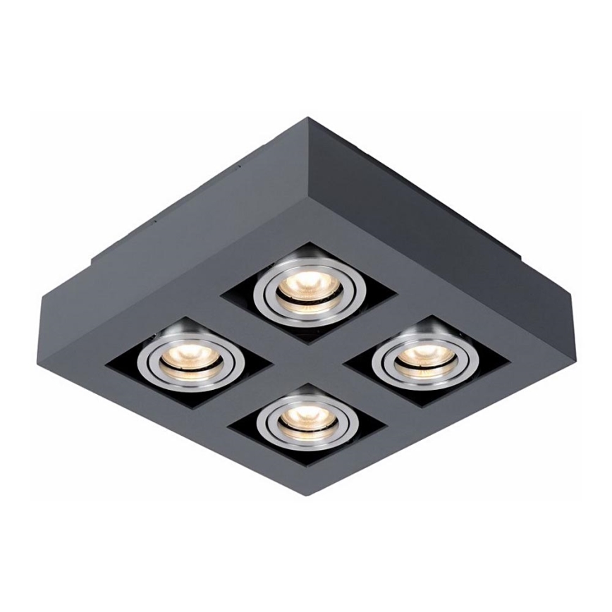 ITALUX IT8002S4-BK/AL - Потолочный светильник CASEMIRO 4xGU10/50W/230V