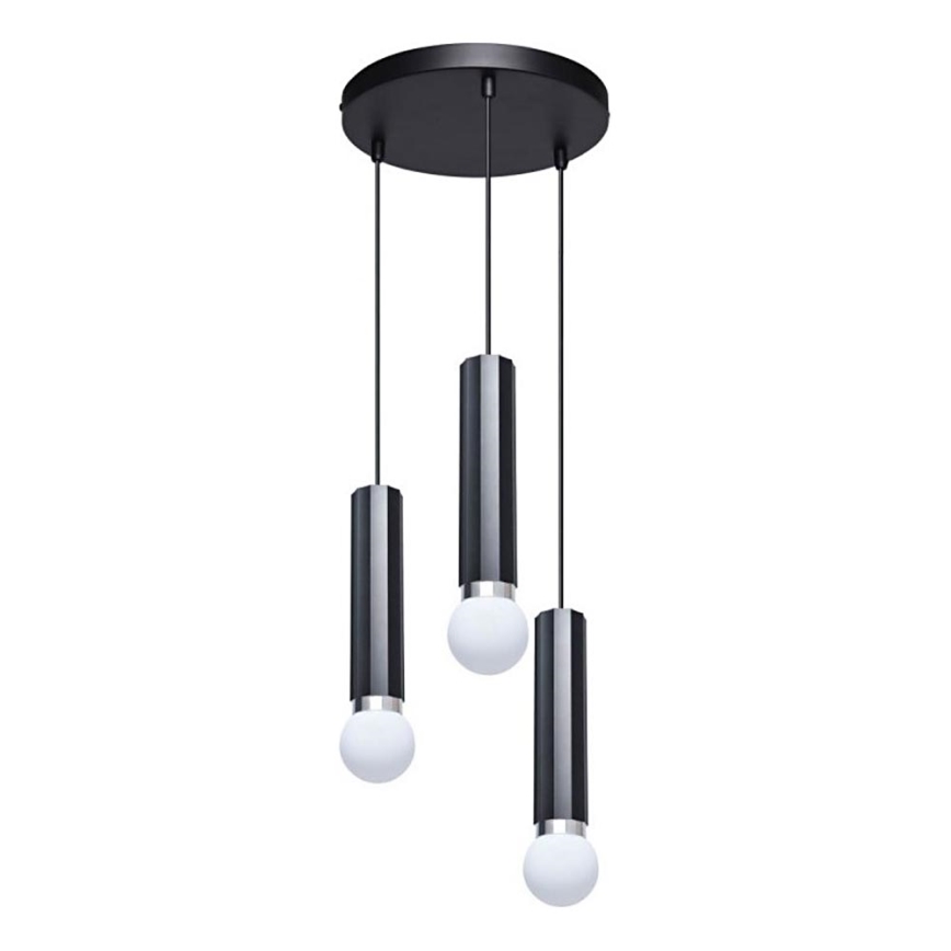 ITALUX - Люстра на шнурі MACERA 3xE27/40W/230V чорна