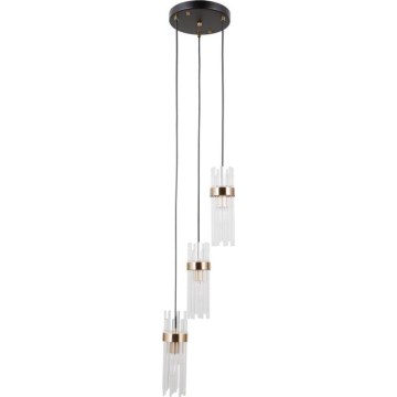 ITALUX - Люстра на тросе TARASO 3xE14/40W/230V чёрный/золотой
