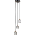 ITALUX - Люстра на тросі TORNO 3xE14/40W/230V чорна/золота